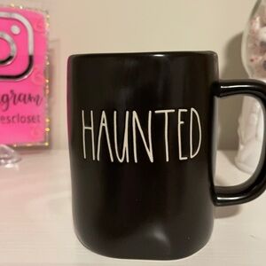RAE DUNN BLACK “HAUNTED “ MUG